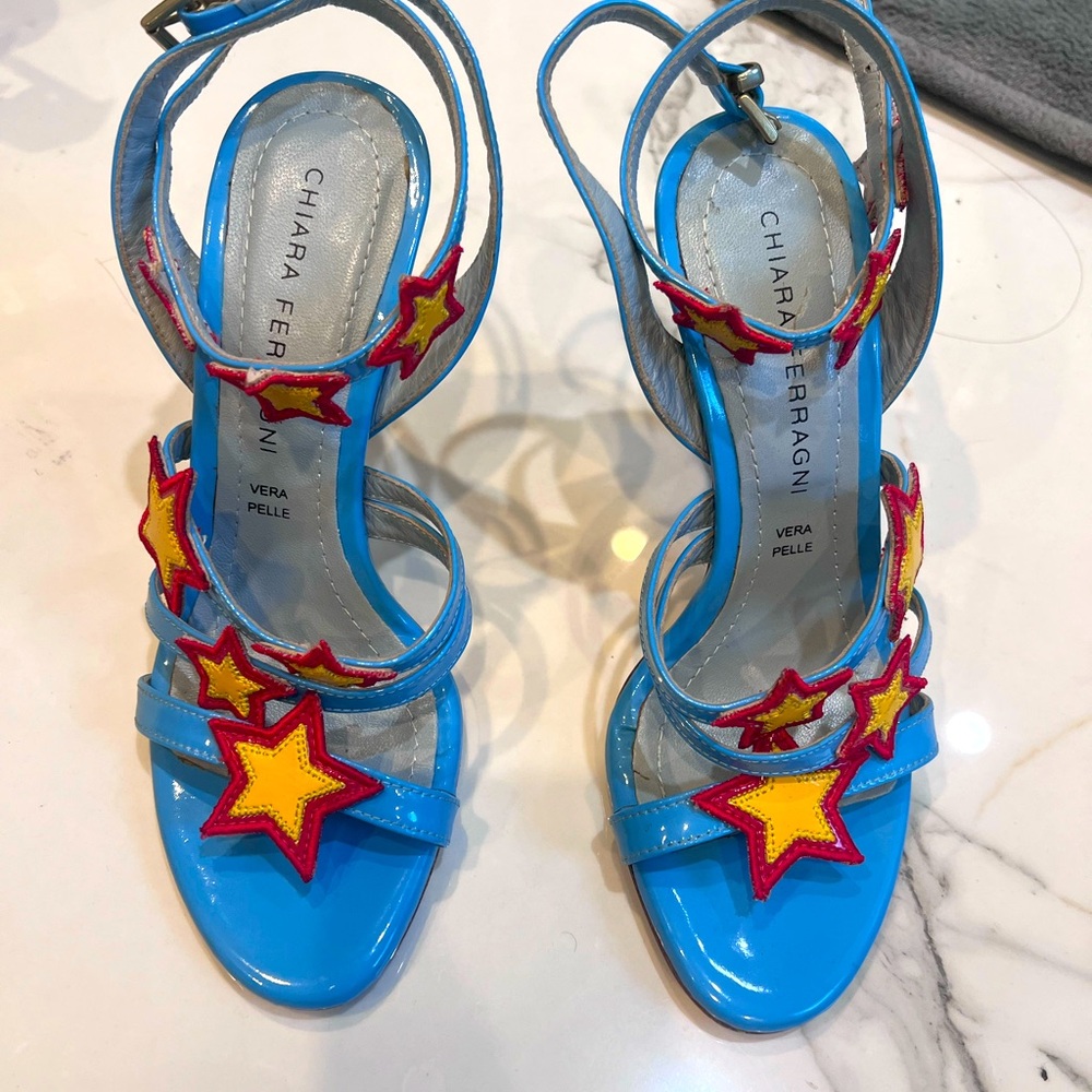 Chiara Ferragni Italian heels! Blue color SIZE 37 made in ITALY